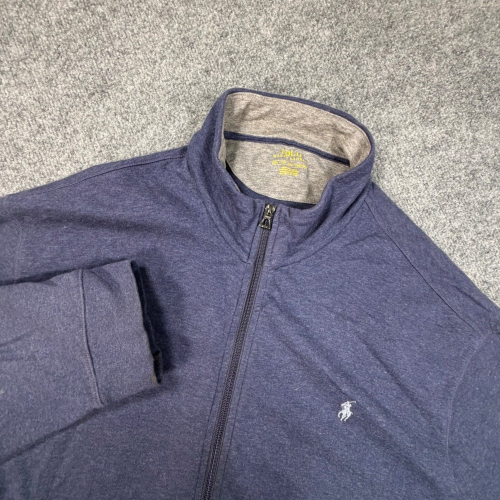Polo Ralph Lauren performance Full Zip Mock Neck Sweater Mens XXL navy blue 1015